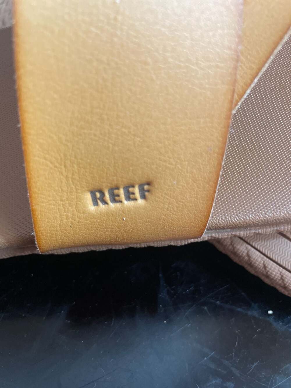 Reef Cushion Sol Women's Flip Flop Sandals in Tan Leather - Picture 6 of 6